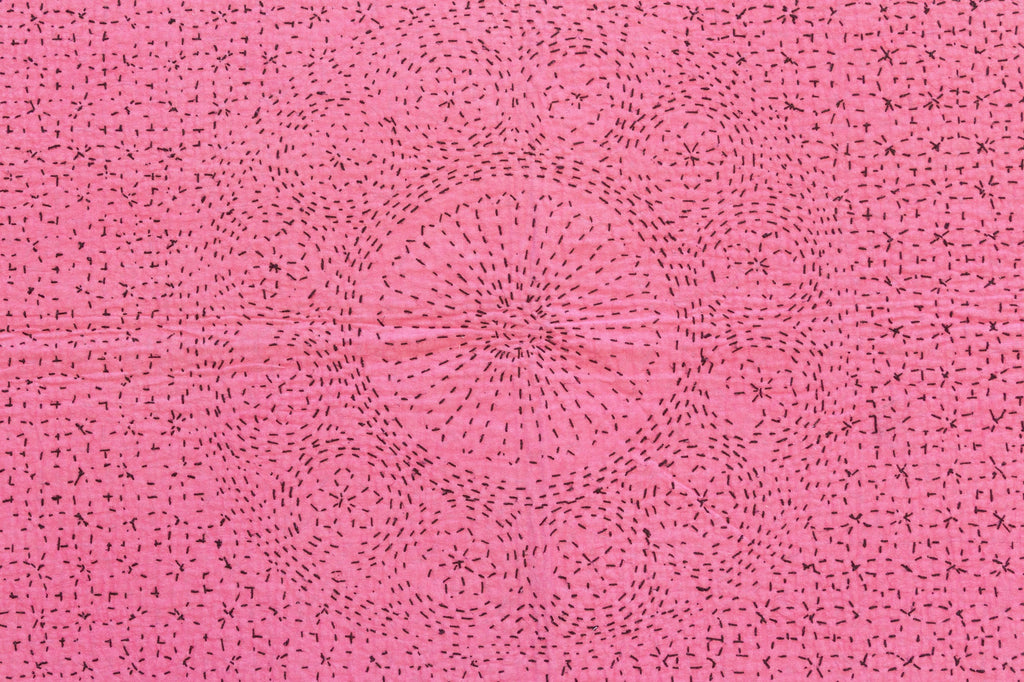 French Rose Handstitched Filanan Gudari Bedcover