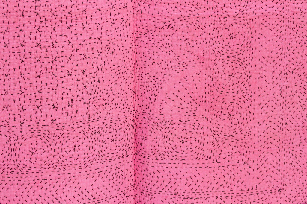 French Rose Handstitched Filanan Gudari Bedcover