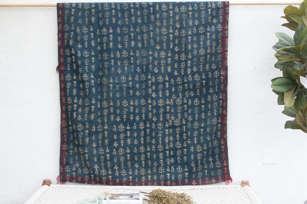Little Groves Vintage Indigo Printed Throw
