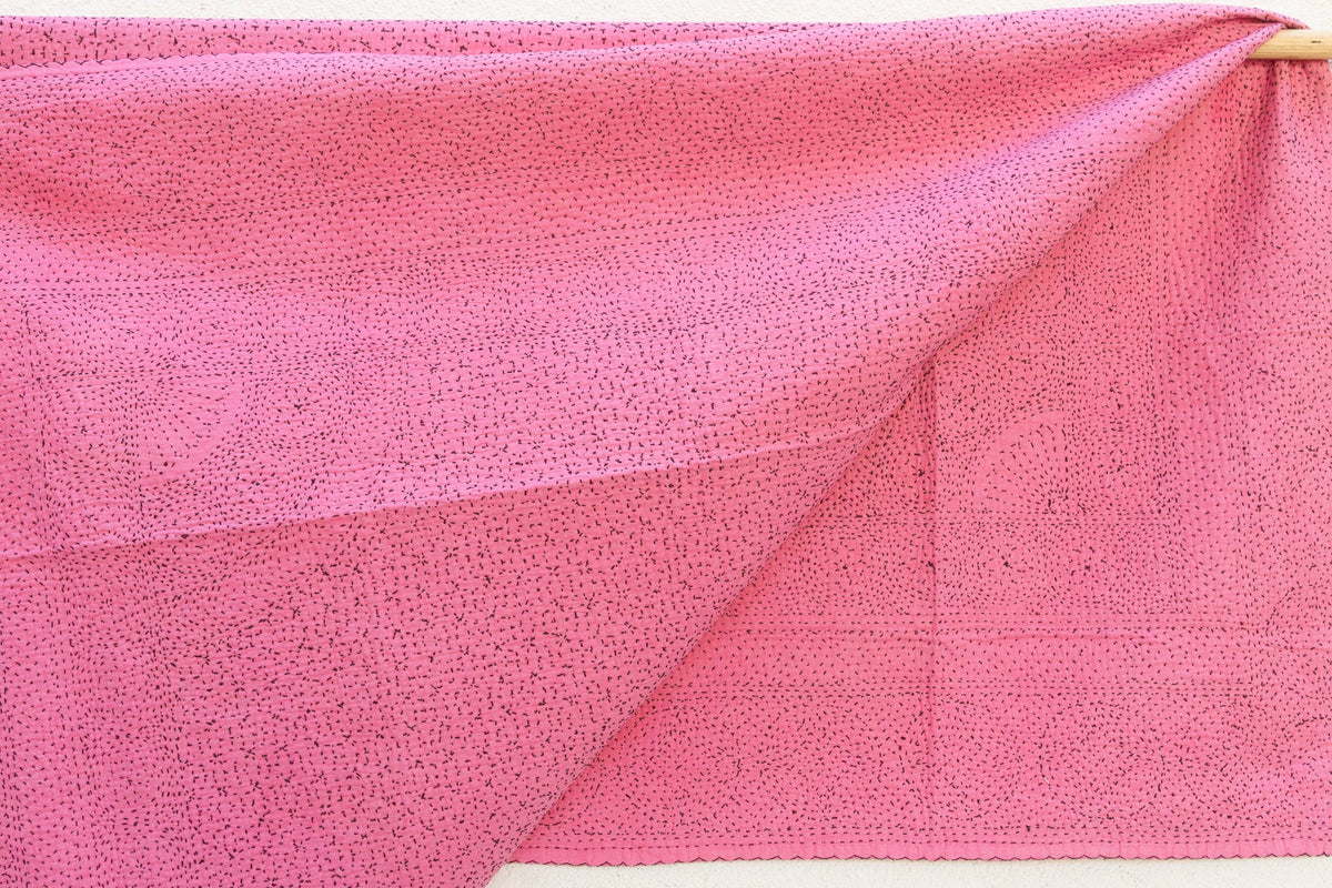 French Rose Handstitched Filanan Gudari Bedcover