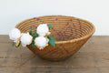 Vintage Woven Basket with Geometric Pattern