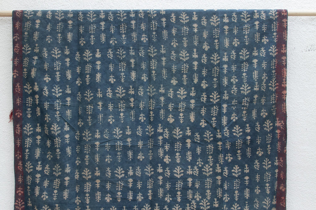Little Groves Vintage Indigo Printed Throw