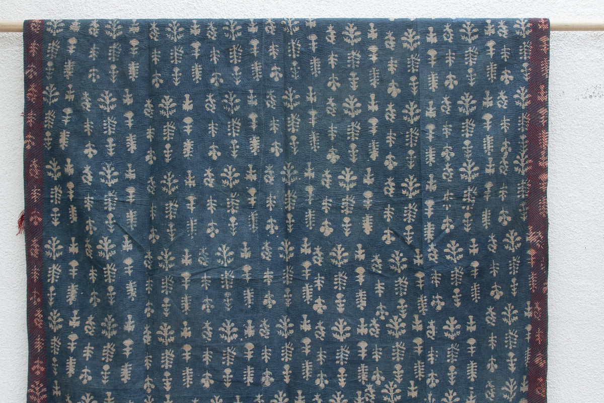 Little Groves Vintage Indigo Printed Throw