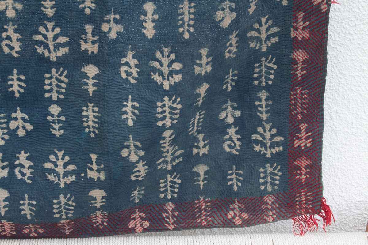 Little Groves Vintage Indigo Printed Throw