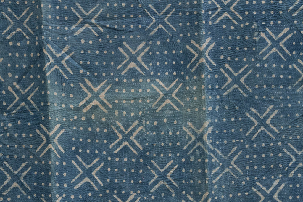 Little Groves Vintage Indigo Printed Throw