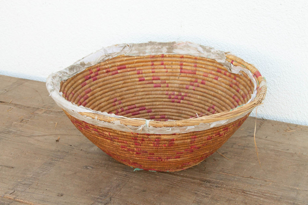 Farmhouse Nomadic Basket with Pink and Natural Colors