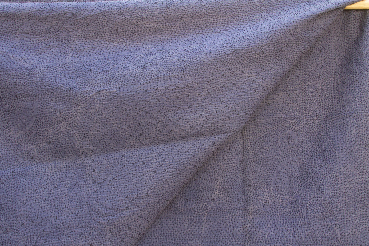 Monsoon Indigo Handstitched Filanan Gudari Bedcover