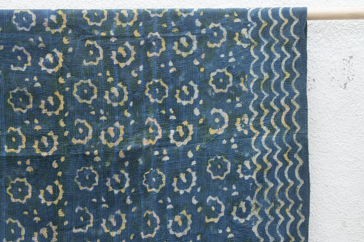 Sparkle Floral Vintage Indigo Printed Throw