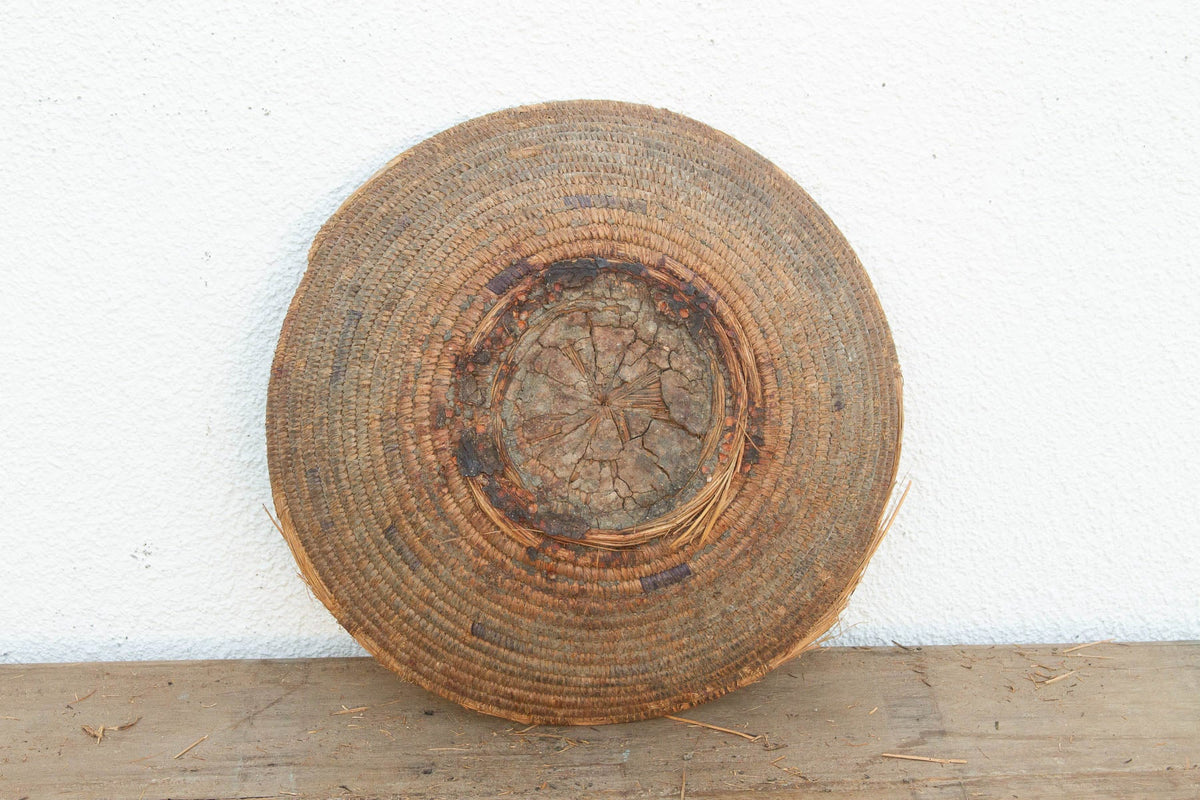 Vintage Coiled Harvest Bowl w/Mud Sealed Base
