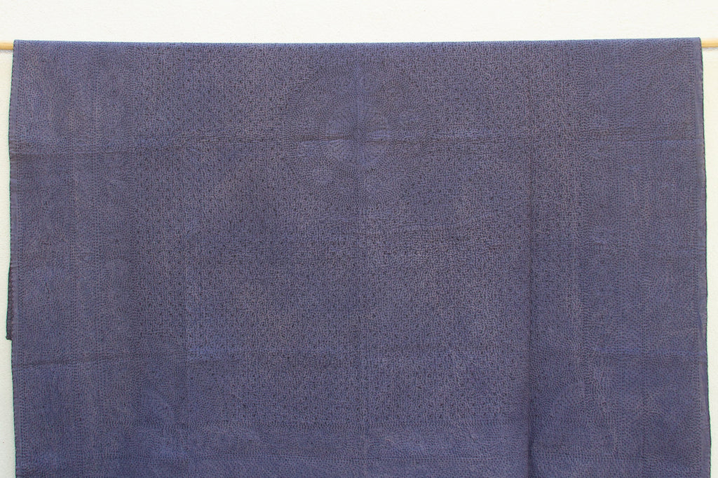 Midnight Indigo Handstitched Filanan Gudari Bedcover
