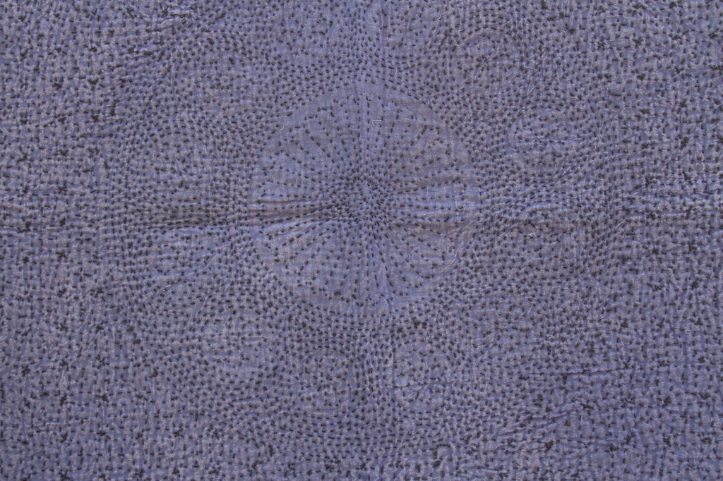 Midnight Indigo Handstitched Filanan Gudari Bedcover