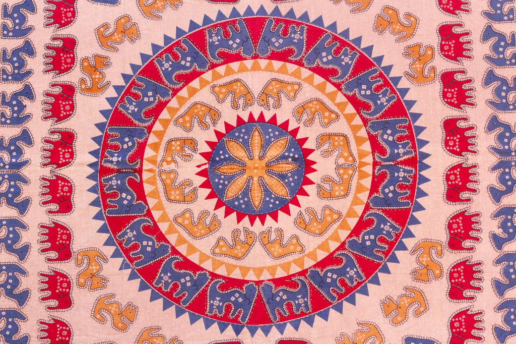 Festival Parade Indian Block Print Coverlet
