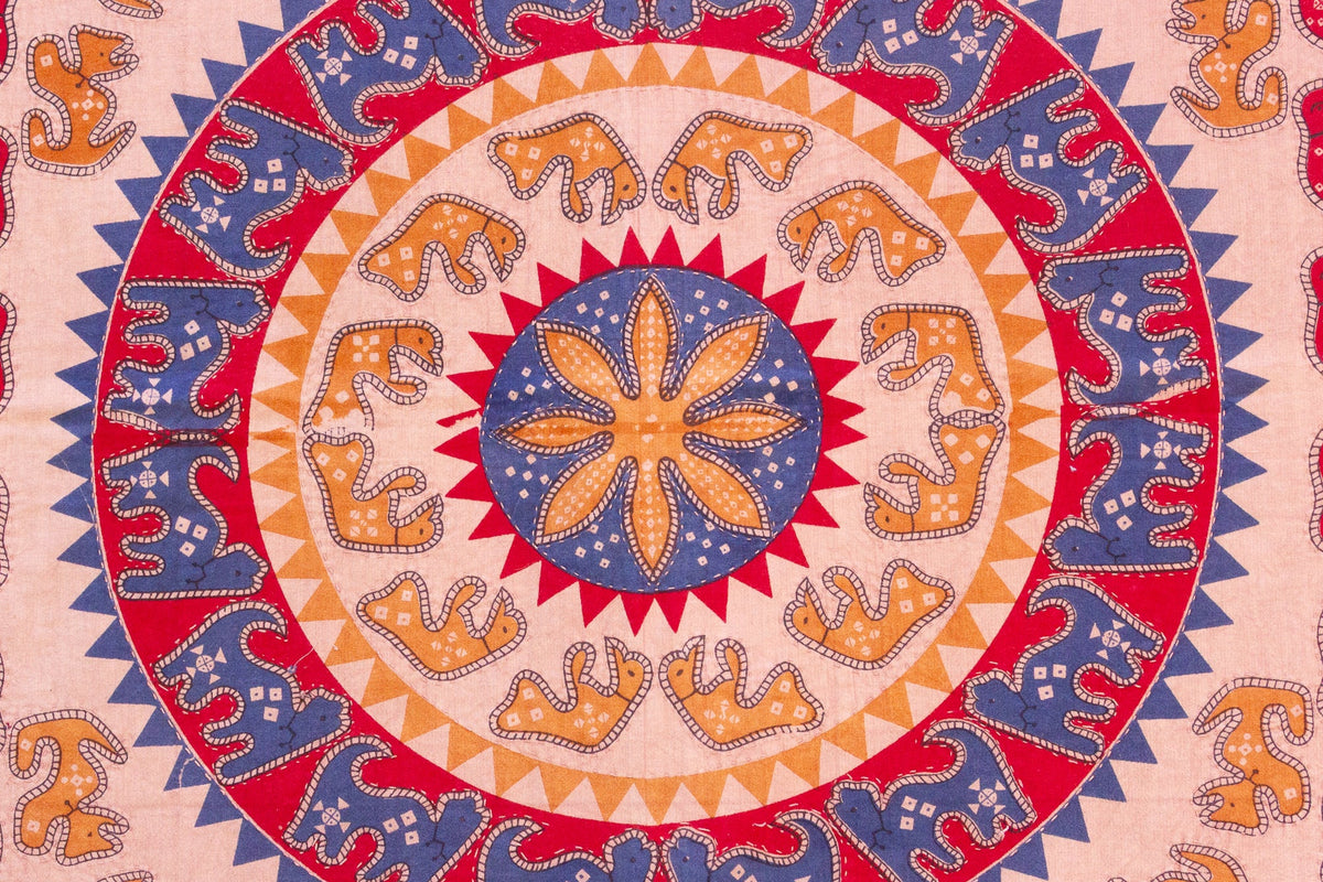 Festival Parade Indian Block Print Coverlet