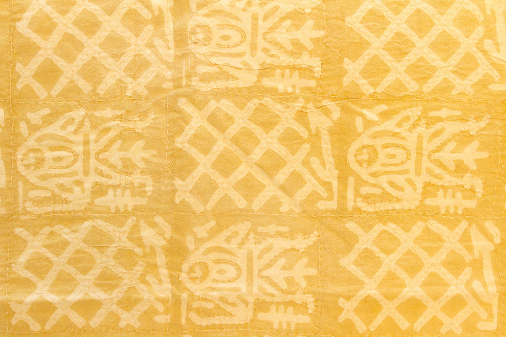Golden Tiles Indian Block Print Coverlet