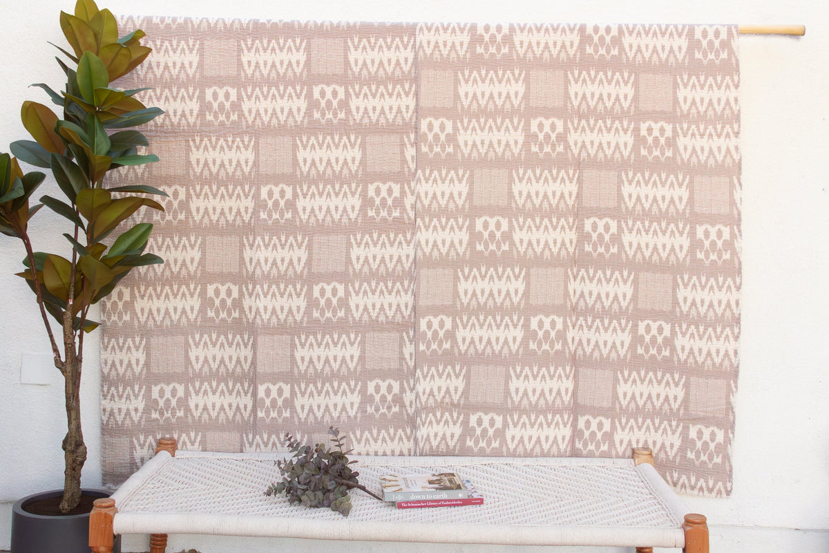 Ikat Rhythm Indian Block Print Coverlet