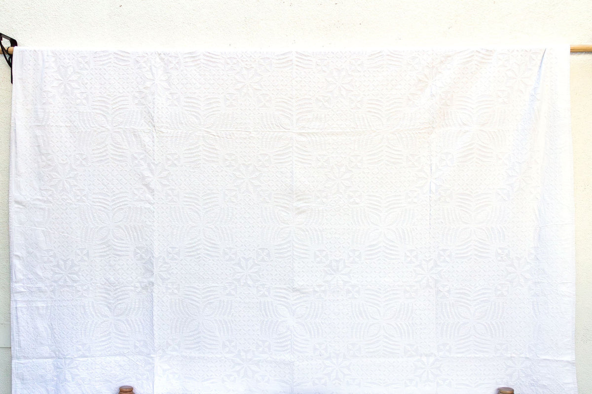 Lily of the Valley Floral Applique Bedcover