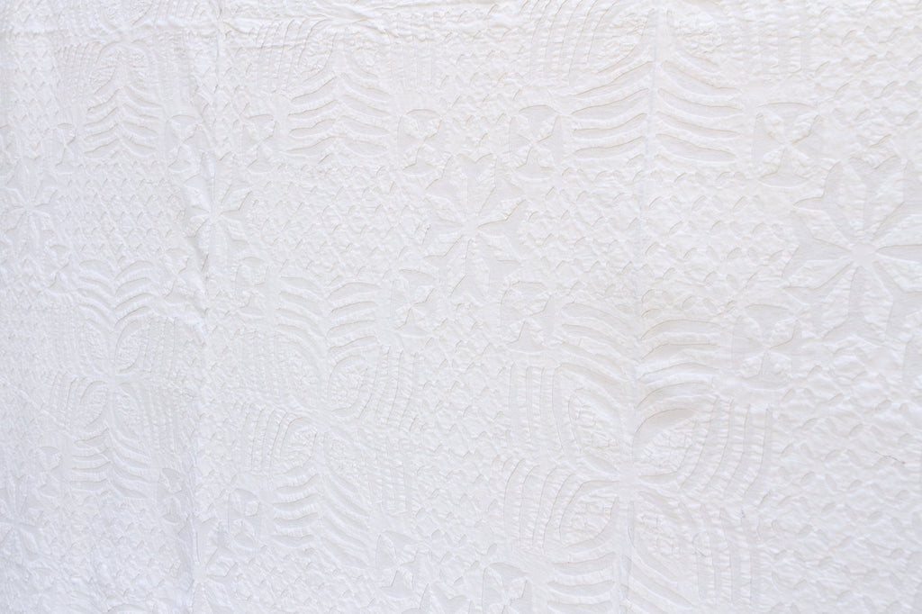 Lily of the Valley Floral Applique Bedcover