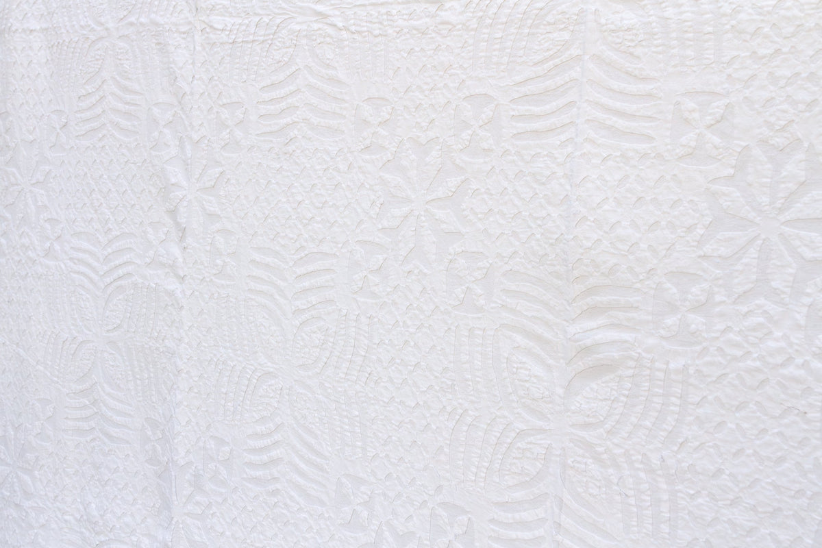 Lily of the Valley Floral Applique Bedcover