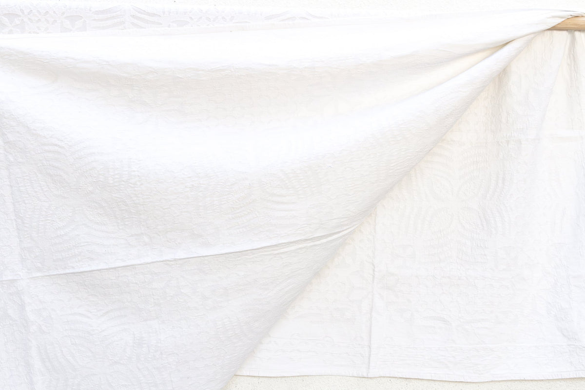 Lily of the Valley Floral Applique Bedcover