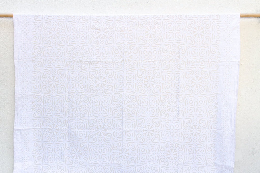 Rose Mosaic Floral Applique Bedcover