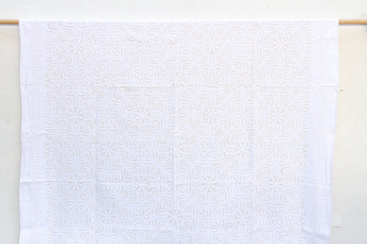 Rose Mosaic Floral Applique Bedcover