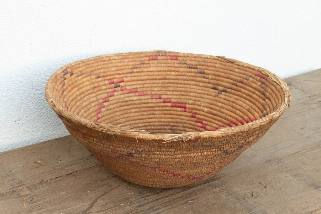 Antique Floral Motif Harvesting Basket