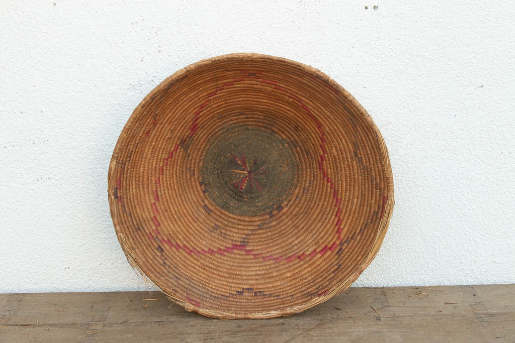 Antique Floral Motif Harvesting Basket
