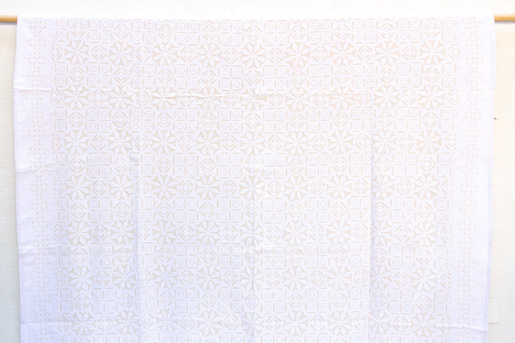 Dahhia Radiance White Cotton Bedcover