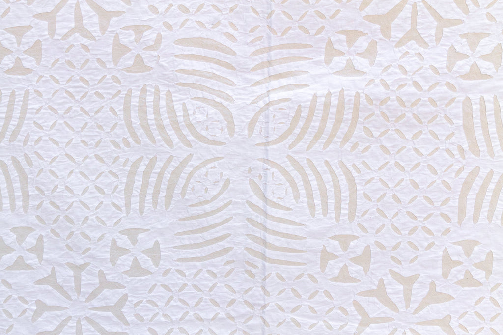 Morning Glory Handmade White Applique Bedcover