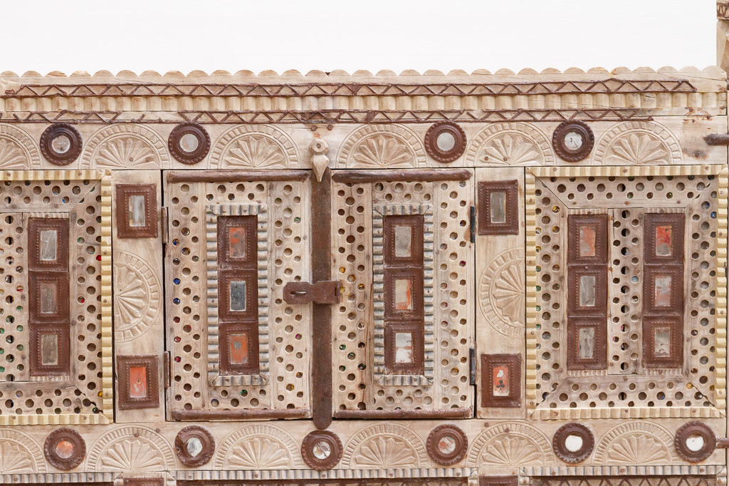 Finely Carved Indian Dowry Chest Cabinet
