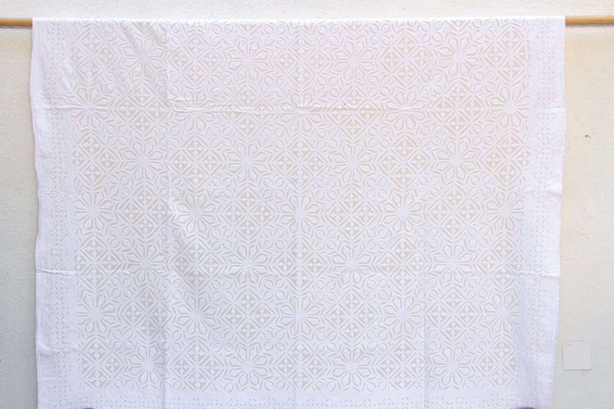 Magnolia Bloom Handmade Cotton Bedspread