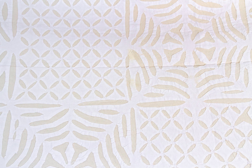 Hibiscus Star White Applique Cotton Bedspread