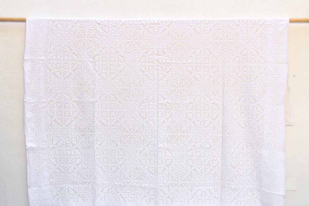 Peony Circle Cotton Applique Bedcover