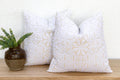 Jaipur White, Pair of Appliqué  Pillow Covers