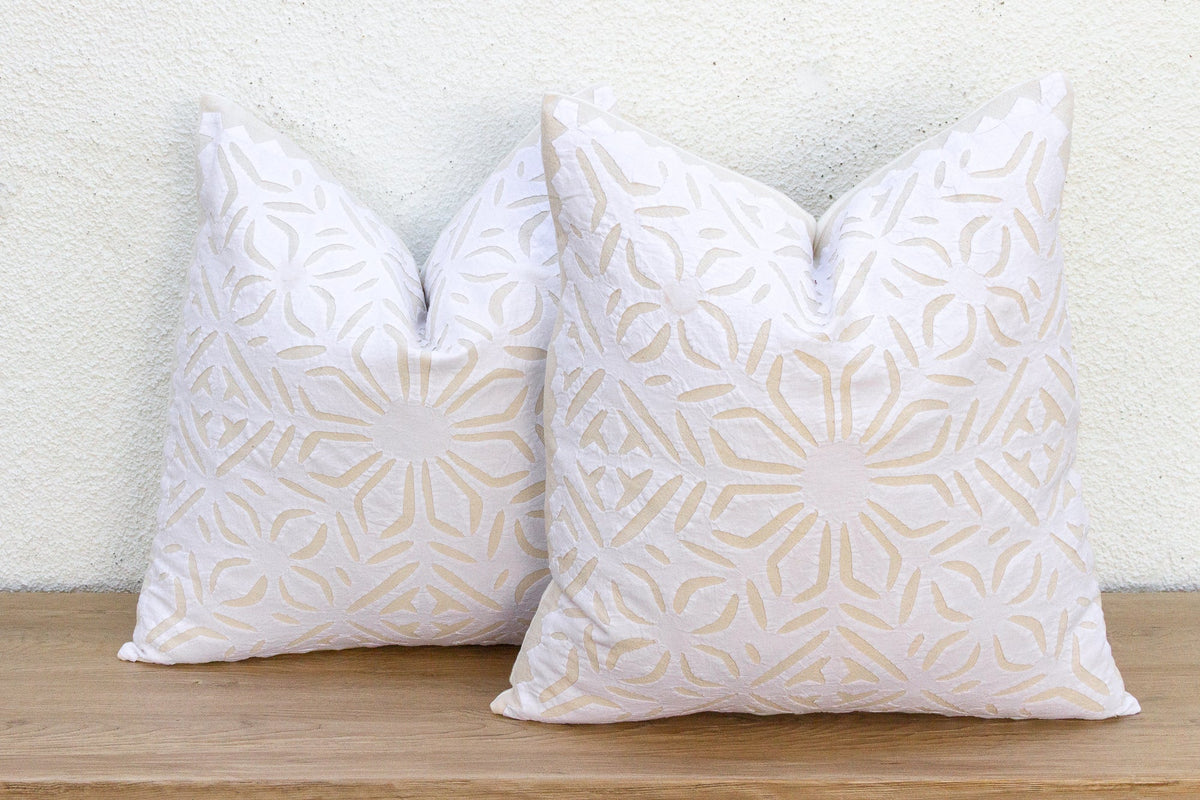 Solar Compass, Pair of Appliqué  Pillow Covers