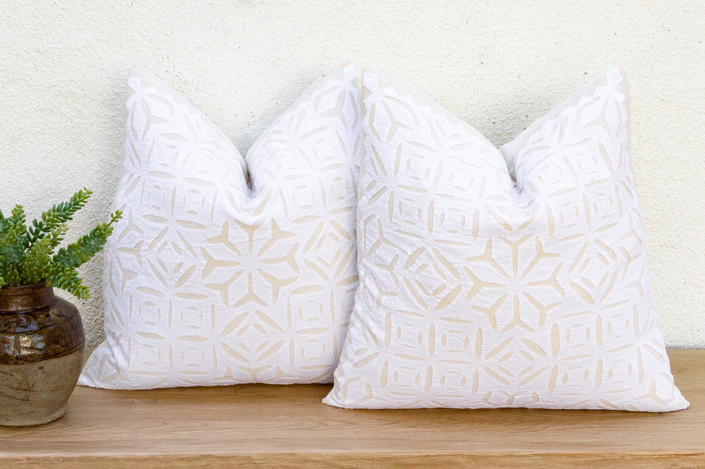 Silent Crescent, Pair of Appliqué  Pillow Covers