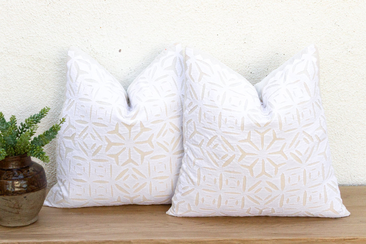 Silent Crescent, Pair of Appliqué  Pillow Covers