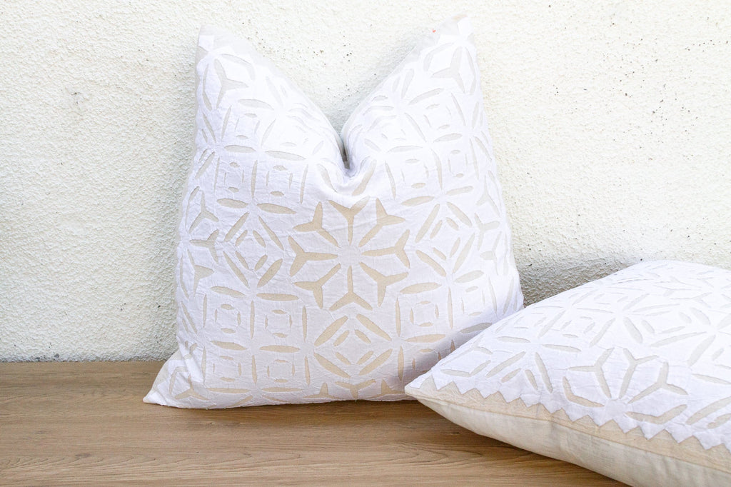 Silent Crescent, Pair of Appliqué  Pillow Covers