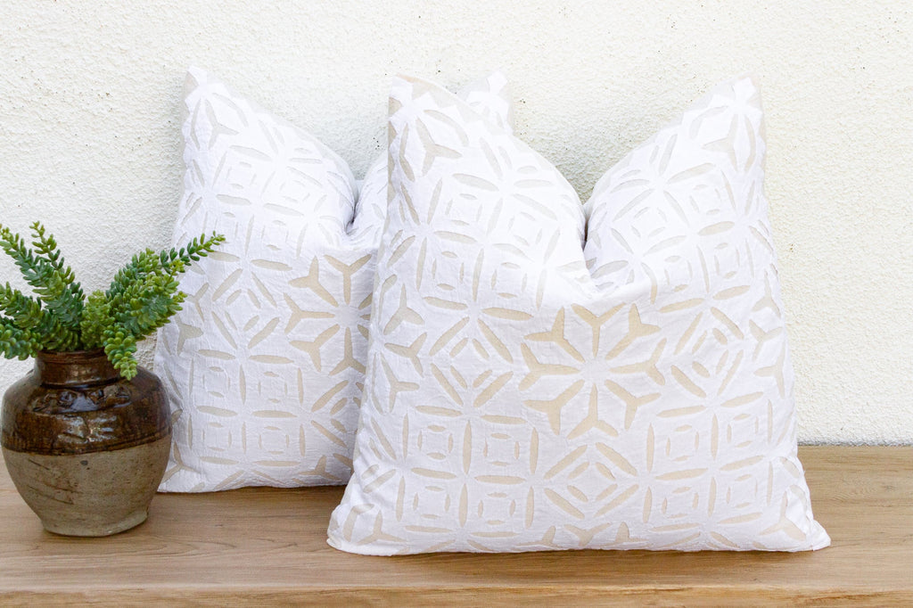 Lattice, Pair of Appliqué Pillow Covers