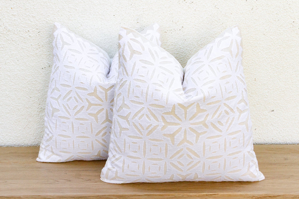 Lattice, Pair of Appliqué Pillow Covers