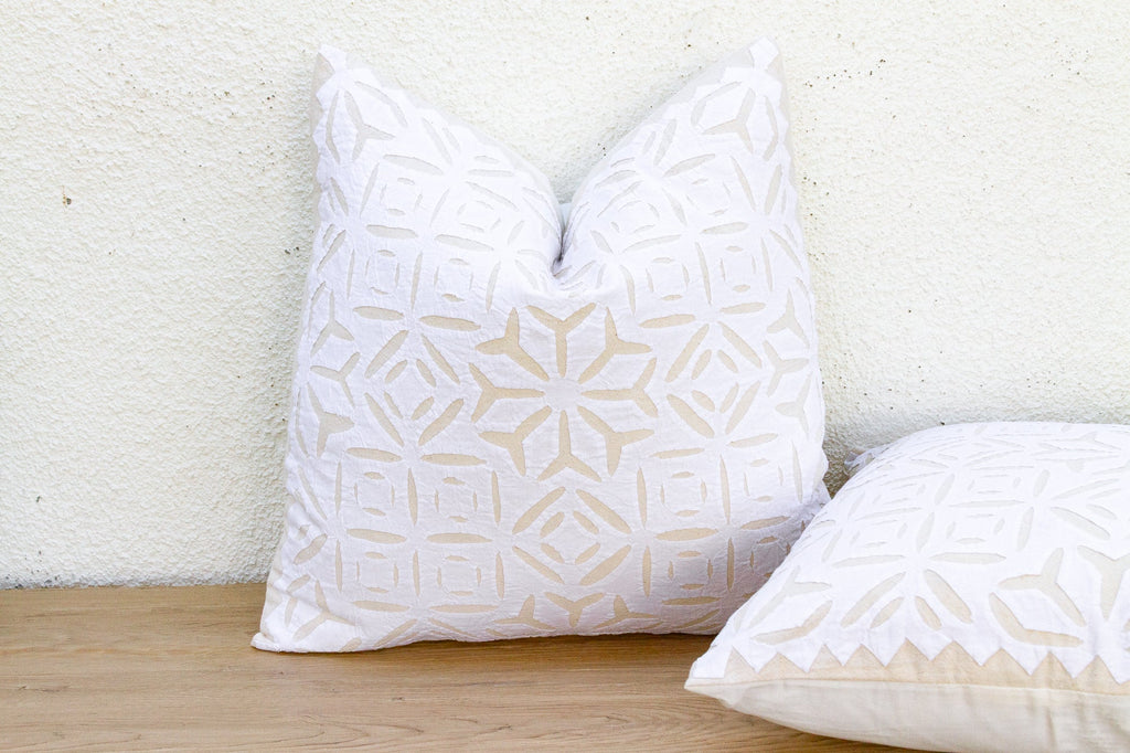 Lattice, Pair of Appliqué Pillow Covers