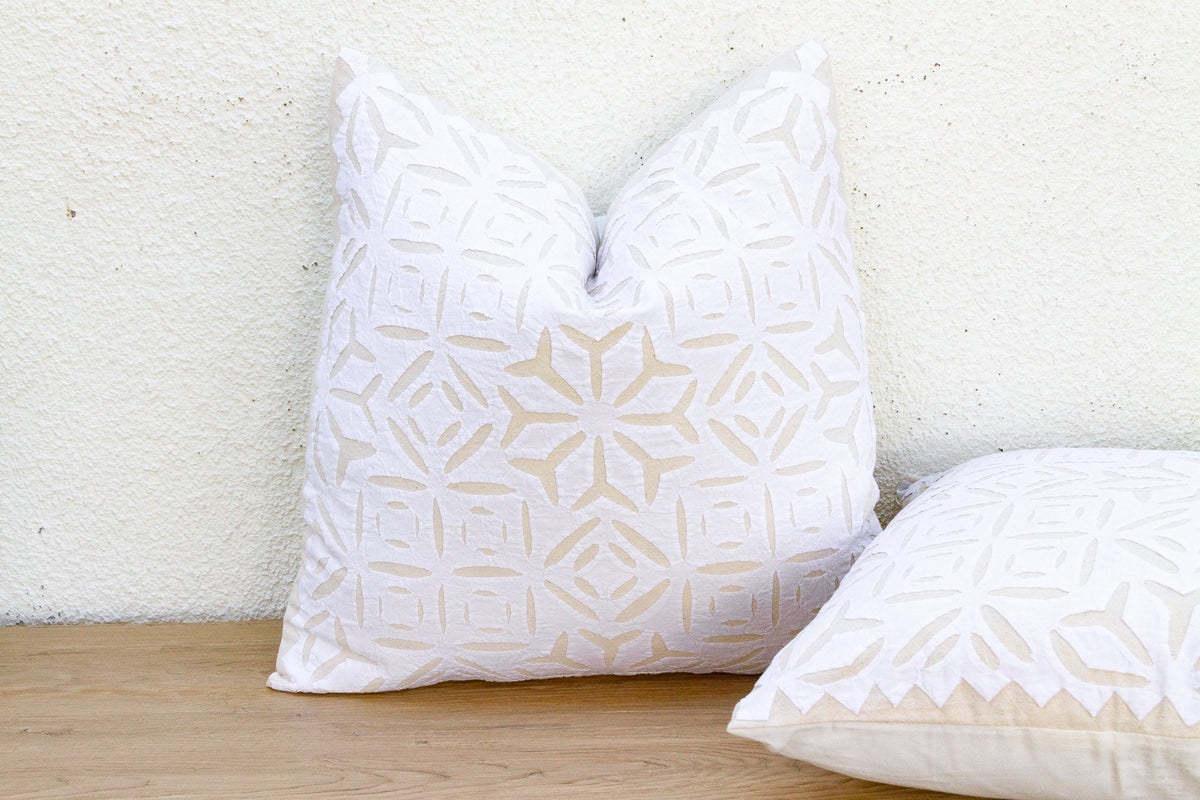 Lattice, Pair of Appliqué Pillow Covers