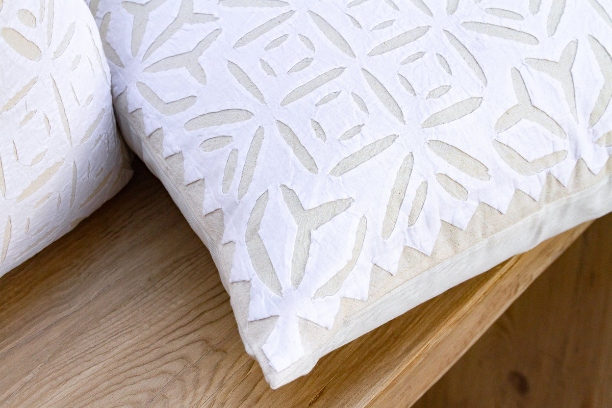 Lattice, Pair of Appliqué Pillow Covers