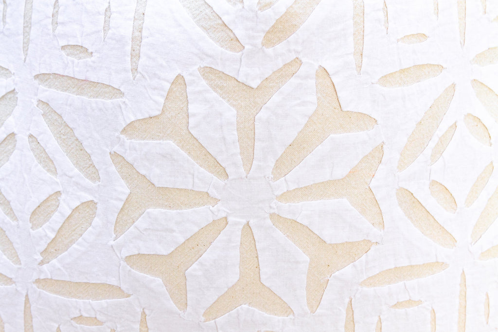 Artisanal 18" White Applique Pillow Cover