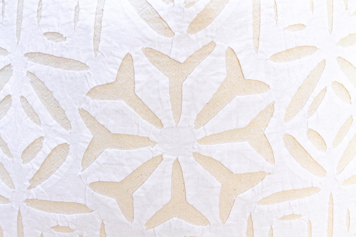 Artisanal 18" White Applique Pillow Cover