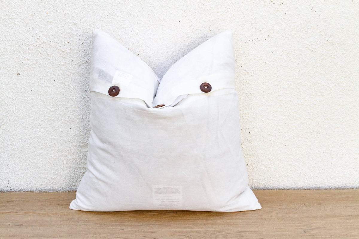 Artisanal 18" White Applique Pillow Cover