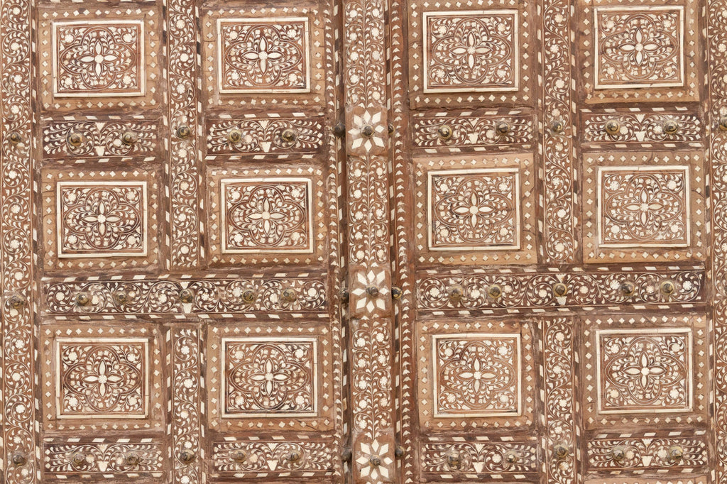Museum Quality Antique Indian Arch Top Inlay Door