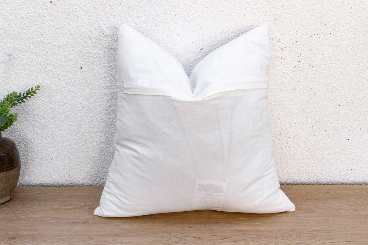 Nomad's White Applique Pillow Cover