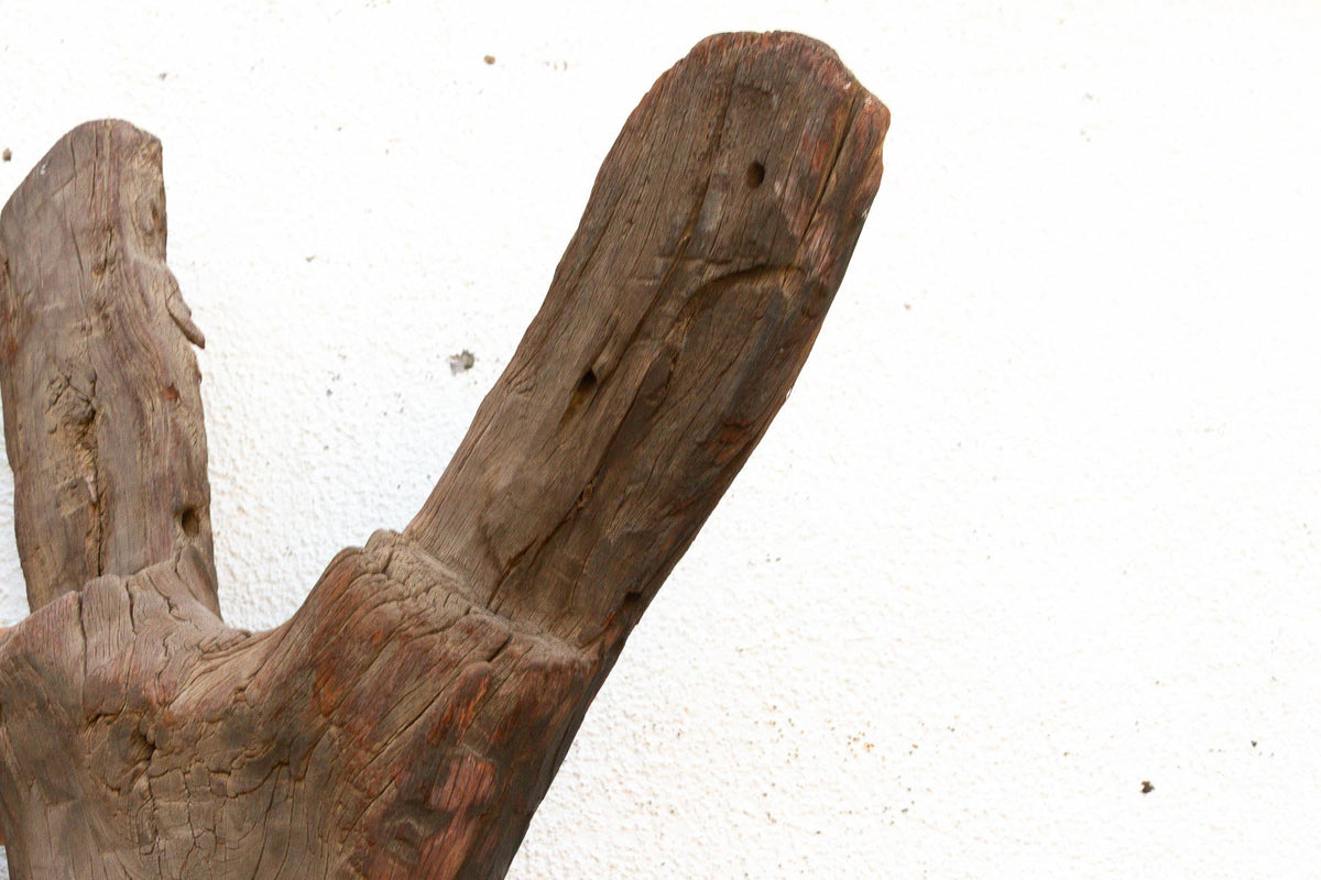 Antique Sculptural Dogan Ladder Post