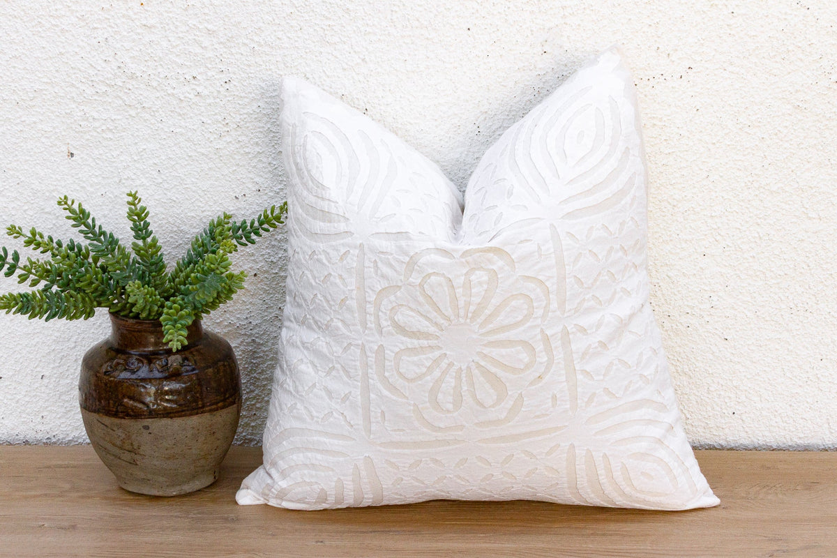 Lily Breeze Applique Pillow Cover